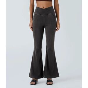 Halara Flex Crossover Flare Pocket Washed Casual Stretch Jeans Hemp Role XL